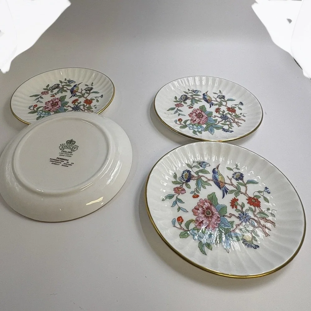 Aynsley Pembroke England Fine Bone China Bread Butter Plates Set of 4 (245)